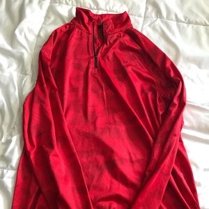 Mens Old Navy Active Red Go-Dry Fleece Quarter Zip